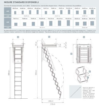 misure e dimensioni scale retrattili