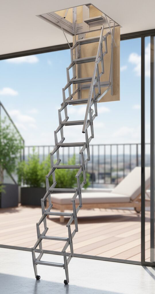 scala retrattile esterno pantografo a