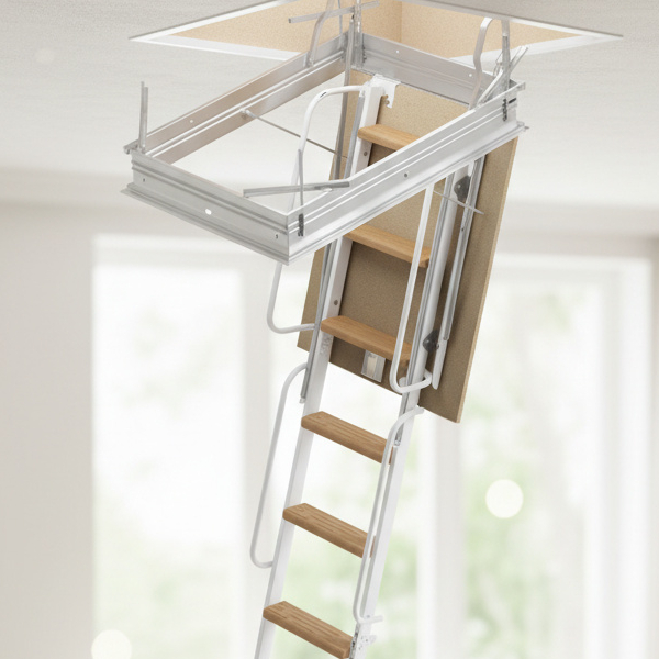 Scale retrattili 70x90 rigide con gradini in legno o metallo