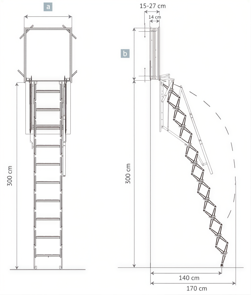 Scheda scale retrattili verticali parete