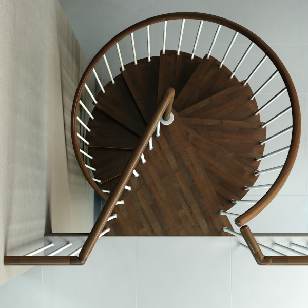 Scala a chiocciola sbarco triangolare