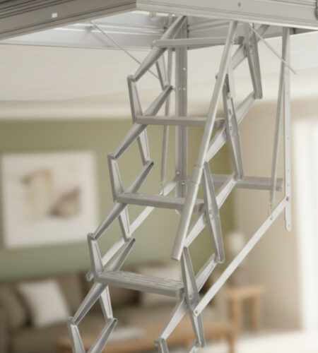 scale retrattili 60x70 soffitto dettaglio bracci