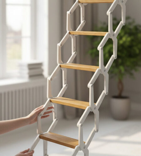 scala retrattile plus legno dettaglio 1
